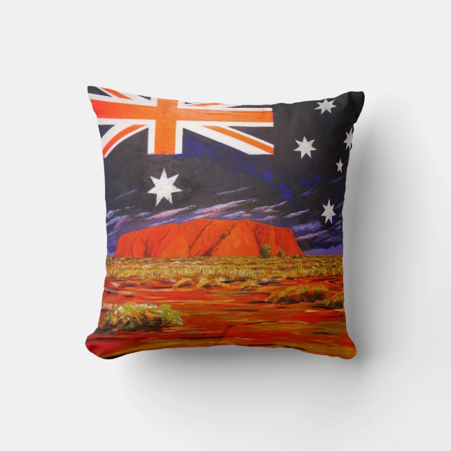 Ayers rock australian flag cushion (Front)