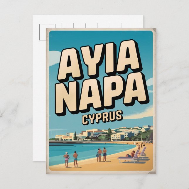 Ayia Napa Cyprus, white beach Mediterranean gifts  Postcard (Front/Back)