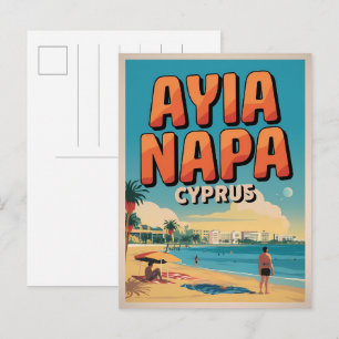 Ayia Napa Cyprus, white beach Mediterranean gifts  Postcard