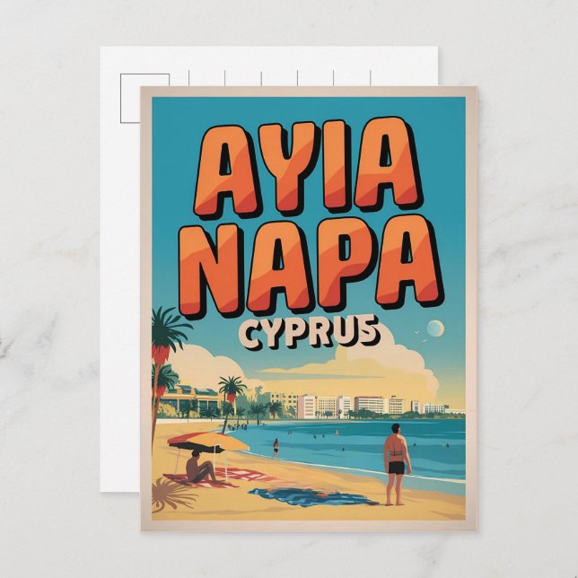Ayia Napa Cyprus, white beach Mediterranean gifts  Postcard (Front/Back)