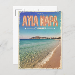 Ayia Napa Cyprus, white beach Mediterranean gifts Postcard
