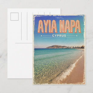 Ayia Napa Cyprus, white beach Mediterranean gifts  Postcard