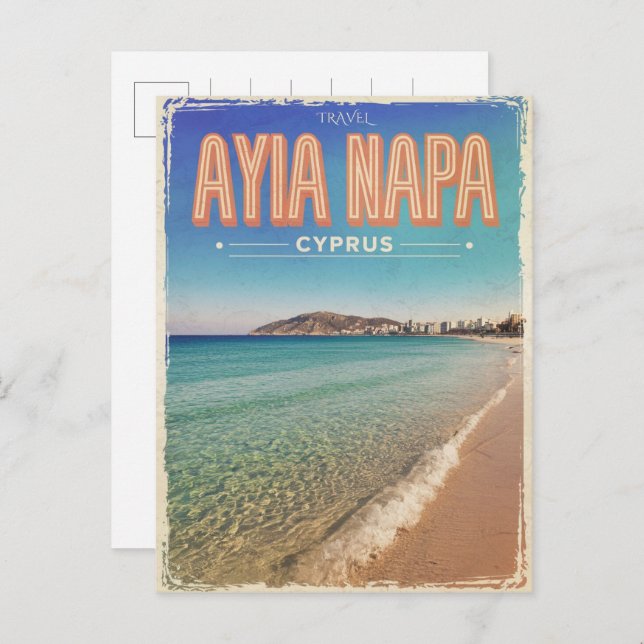 Ayia Napa Cyprus, white beach Mediterranean gifts  Postcard (Front/Back)
