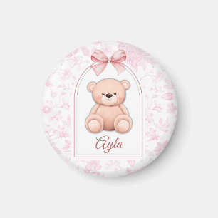 Ayla Custom Pink Teddy Bear Nursery Design Magnet