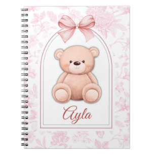 Ayla   Custom Pink Teddy Bear Nursery Design  Notebook