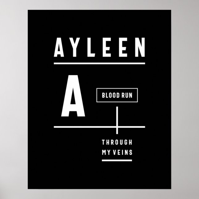 Ayleen Personalised Name Birthday Gift Poster (Front)