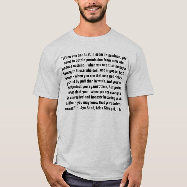 Ayn Rand, Atlas Shrugged T-Shirt (Front)