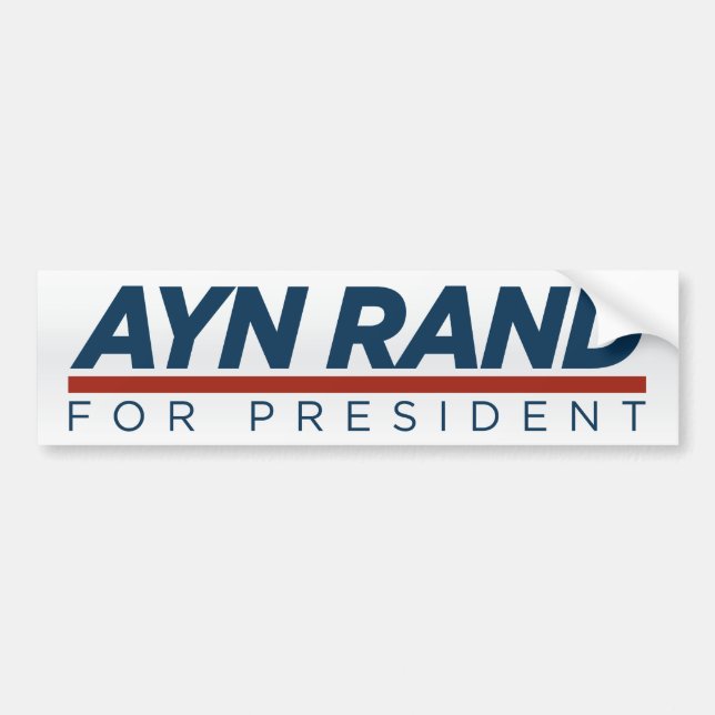 Ayn Rand for President Bumper Sticker (Front)