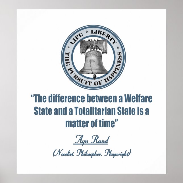 Ayn Rand quote on Welfare Poster (Front)
