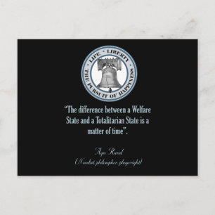 Ayn Rand Quote (Totalitarianism) Postcard