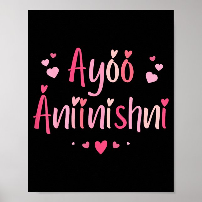 Ayóó Ánííníshní - I Love You In Navajo With Cute N Poster (Front)