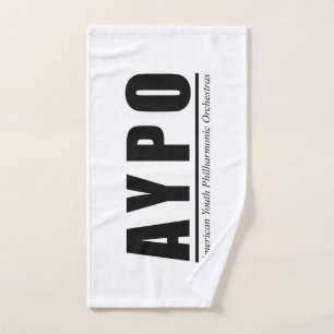 AYPO White Hand Towel Large Logo