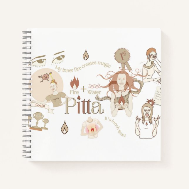 Ayurveda Pitta Dosha Spiral Notebook (Front)