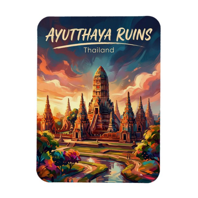 Ayutthaya Historical Park Thailand Magnet (Vertical)