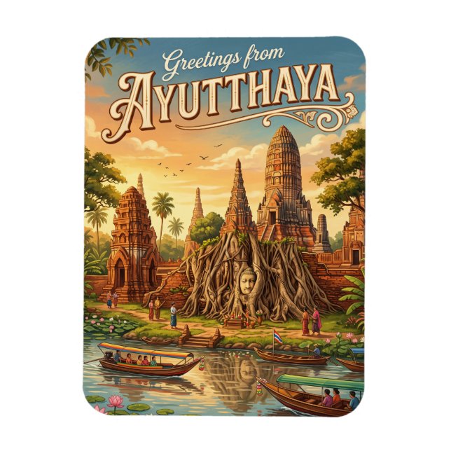Ayutthaya Historical Park Thailand Magnet (Vertical)