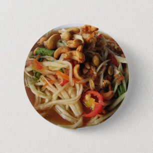 Ayutthaya Spicy Papaya Salad [Som Tam] with Cashew 6 Cm Round Badge
