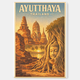 Ayutthaya, Thailand, in a timeless retro Magnet