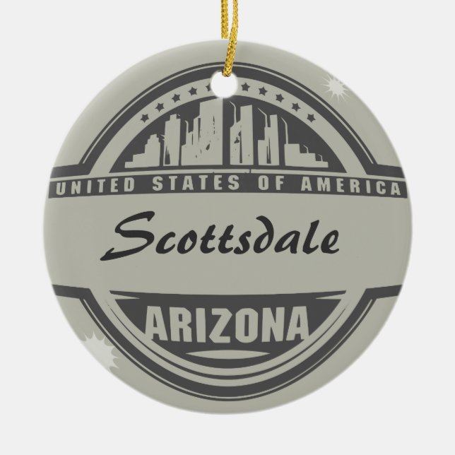 AZ  Arizona Seal YOU CHANGE TO YOUR TOWN Ceramic Tree Decoration (Front)