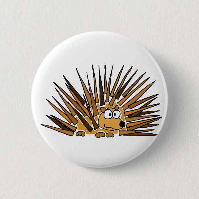 AZ- Porcupine Art Cartoon 6 Cm Round Badge (Front)