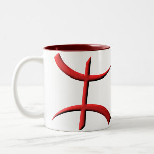 aza berber  red Two-Tone coffee mug