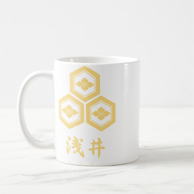 Azai Clan kamon with clan name Coffee Mug (Left)
