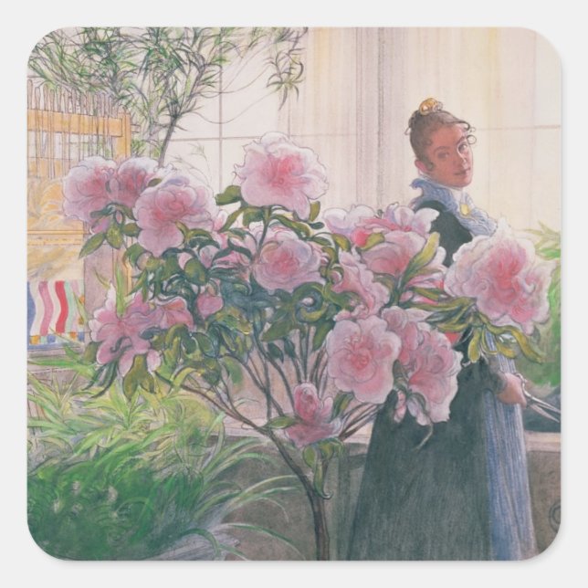 Azalea, 1906 (w/c on paper) square sticker (Front)