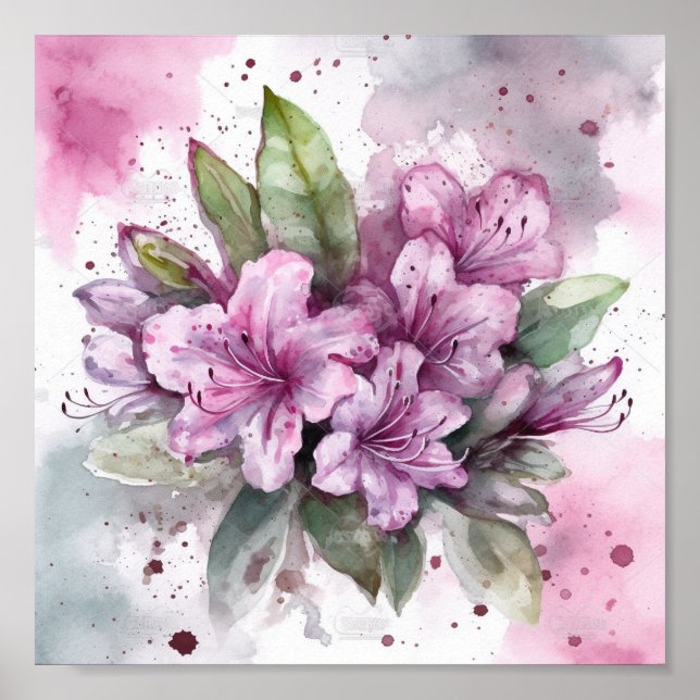 Azalea Digital Watercolor Print (Front)