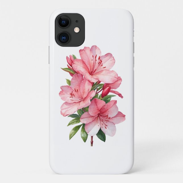 Azalea flower watercolor painting Case-Mate iPhone case (Back)