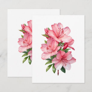 Azalea flower watercolor painting enclosure card