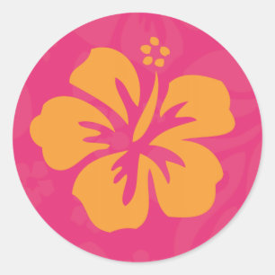 Azalea Orange Hibiscus Sticker