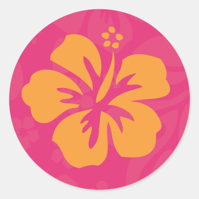 Azalea Orange Hibiscus Sticker (Front)
