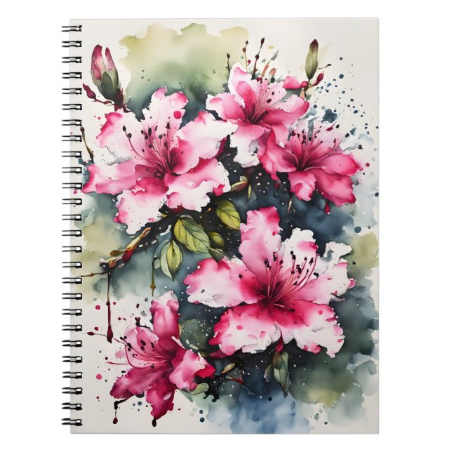 Azalea - Watercolor flowers Notebook (Front)