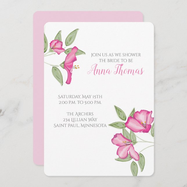 Azalea Wedding Shower Invitation (Front/Back)