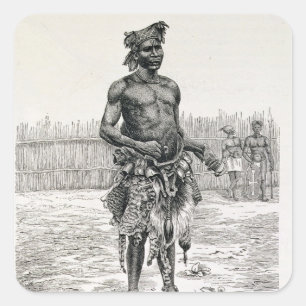 Azandeh  Binsa or Witch Doctor Square Sticker