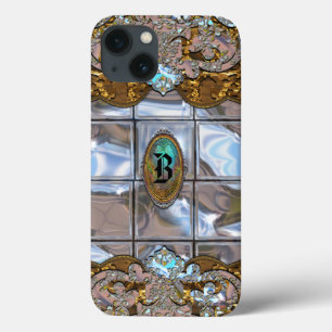 Azapothic Girly Gleemer Protective Monogram iPhone 13 Case