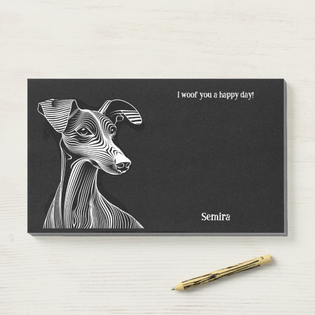 Azawakh Abstract Art Dog Name  Post-it Notes (On Desk)