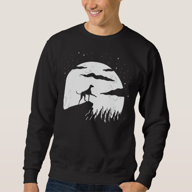 Azawakh and Moon Halloween Sweatshirt (Front)