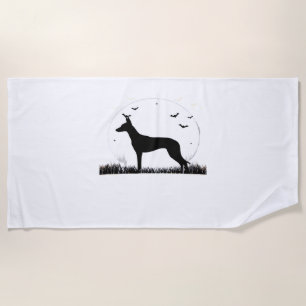 Azawakh Dog – Halloween Moon Silhouette Classic T- Beach Towel