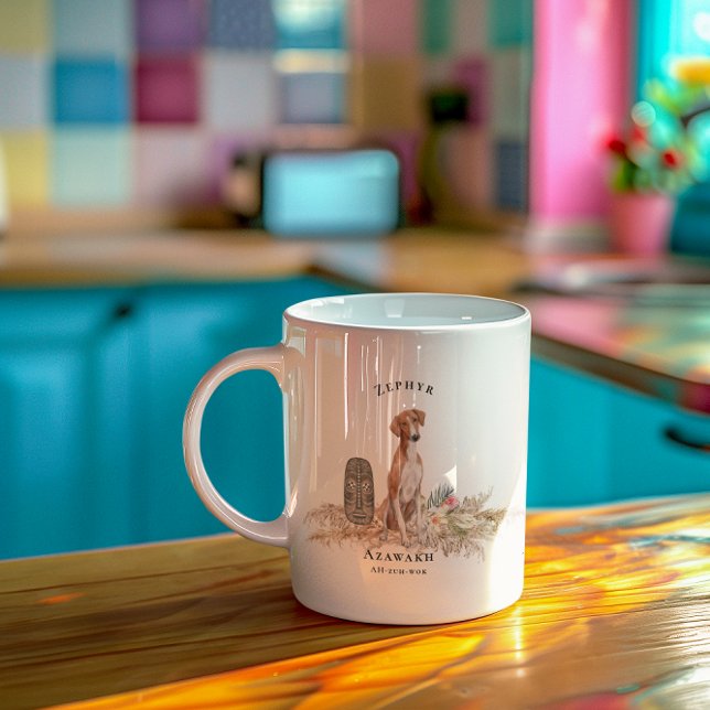 Azawakh Watercolor Dog | Monogram Coffee Mug (Creator Uploaded)