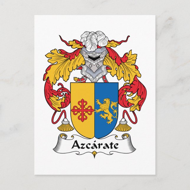 Azcarate Family Crest Postcard (Front)