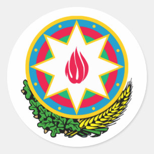 Azerbaijan Coat Of Arms Classic Round Sticker