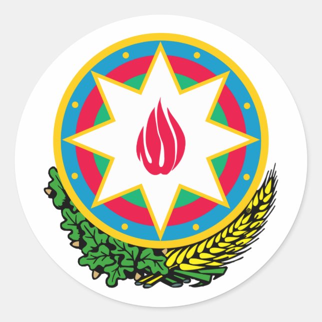 Azerbaijan Coat Of Arms Classic Round Sticker (Front)
