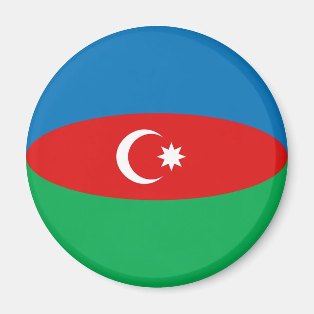 Azerbaijan Fisheye Flag Magnet (Front)