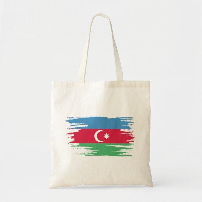 Azerbaijan Flag Brush Art Tote Bag (Front)