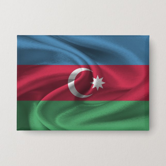 Azerbaijan Flag Button (Front)