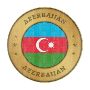 Azerbaijan Flag Button Cutting Board