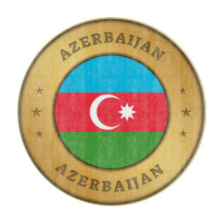 Azerbaijan Flag Button Cutting Board