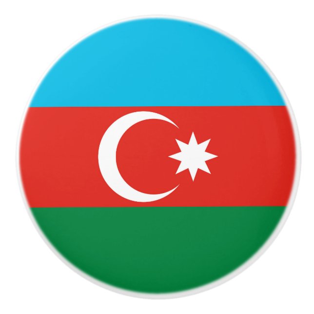 Azerbaijan flag ceramic knob (Front)