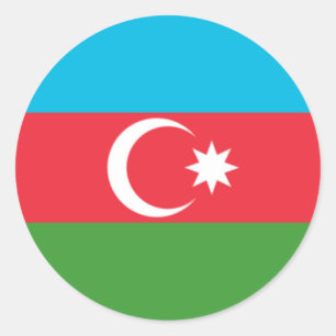 Azerbaijan Flag Classic Round Sticker