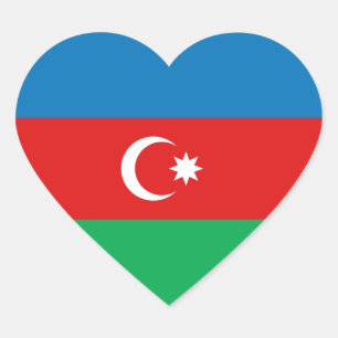Azerbaijan Flag Heart Sticker